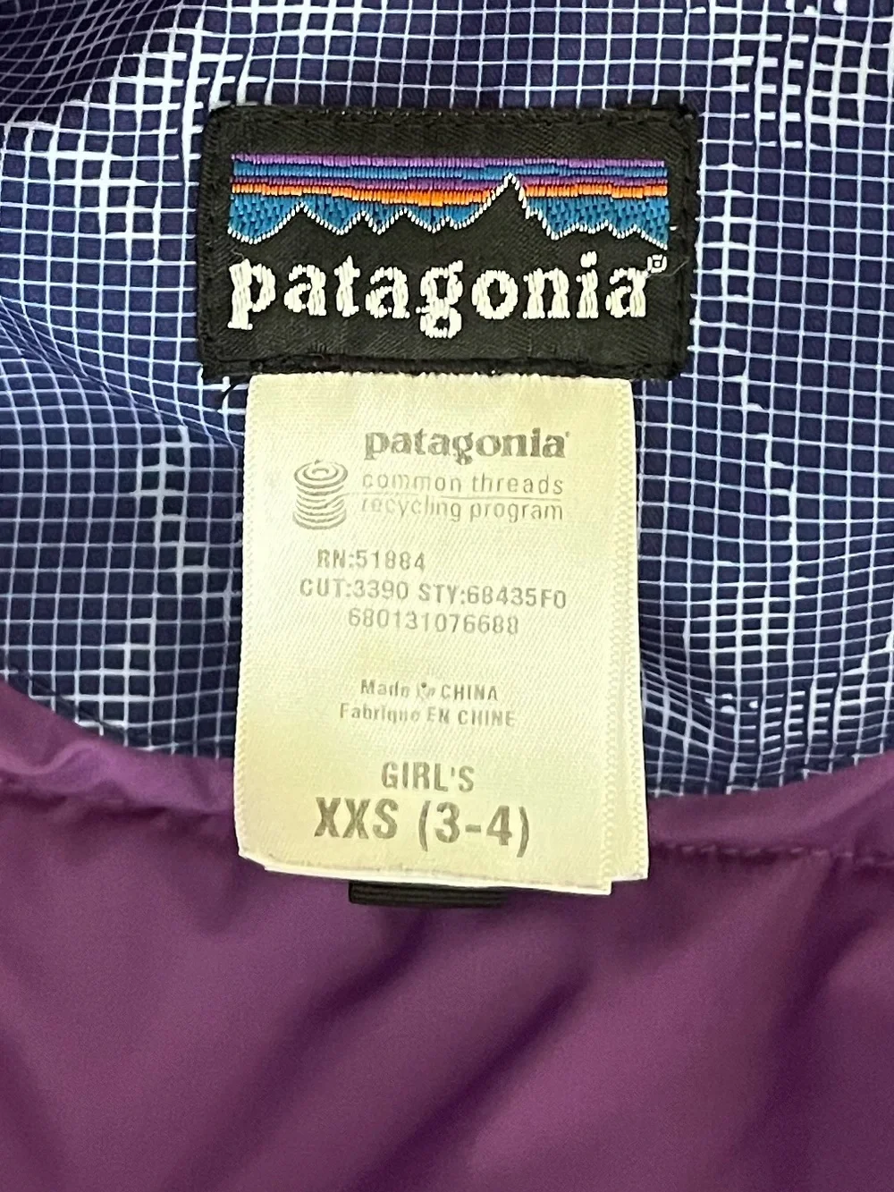 {Patagonia} Sidewall Snow Ski Puffer Jacket - Girls XXS (3-4)